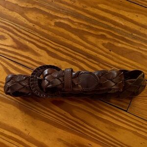 Lane Bryant Genuine Leather Brown Braided Belt